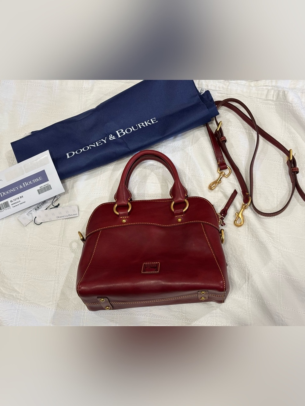 Dooney & Bourke Cameron Satchel Florentine Leather in Bordeaux - Picture 2 of 13